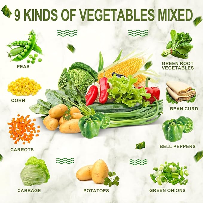 24Oz Mixed Ramen Toppings Dehydrated Soup, 680g All Natural Vegetable, 9 Freeze Dried Veggies for