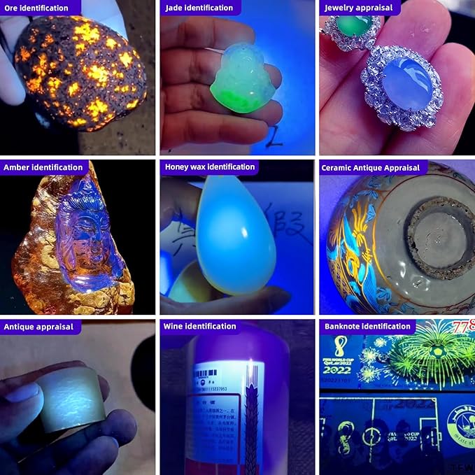 LIGHTFE Blacklight uv Flashlight 365nm UV304 UV Flashlight Rechargeable can be Used for UV Glue