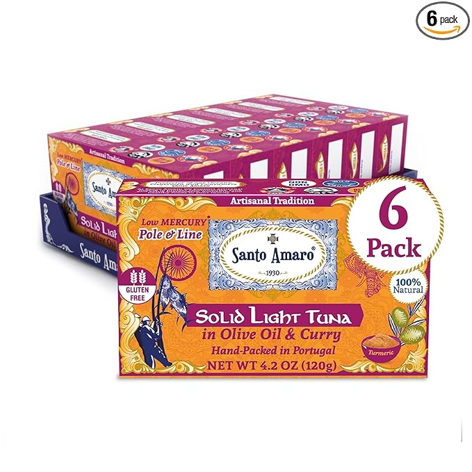 Santo Amaro - Artisanal Wild Tuna Fillets in Olive Oil & Turmeric Curry, Pole & Line Caught from