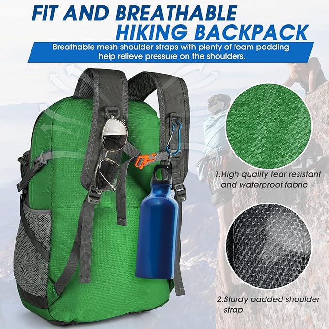IGOLUMON Hiking Backpack 40L Packable Lightweight Camping Backpack Men Women Waterproof Hiking