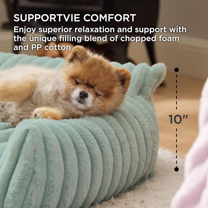 Bedsure Cute Dog Couch for Pets - Fluffy Dog Sofa with Premium Soft Corduroy Fleece, Pet Couch Bed
