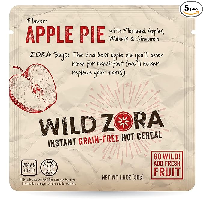 Wild Zora Instant Grain-Free Hot Cereal - Tasty Paleo Friendly Cereals, Instant Hot Meal, Breakfast