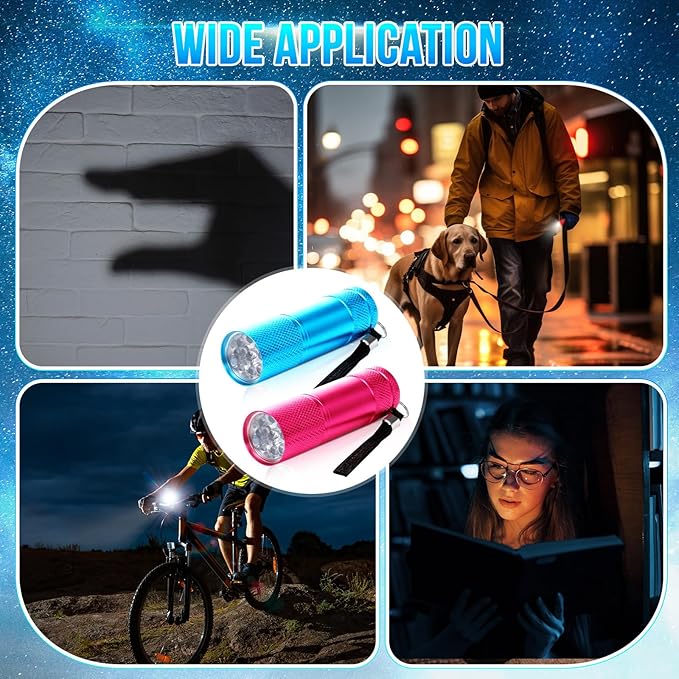 VIHOSE 120 Pcs Mini Flashlights Bulk, Bright Flashlights Set, Aluminum LED Handheld Torches for
