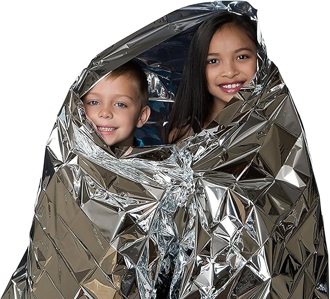 Emergency Foil Blanket, Survival Thermal Mylar Blankets Individually Packaged Perfect for Outdoors