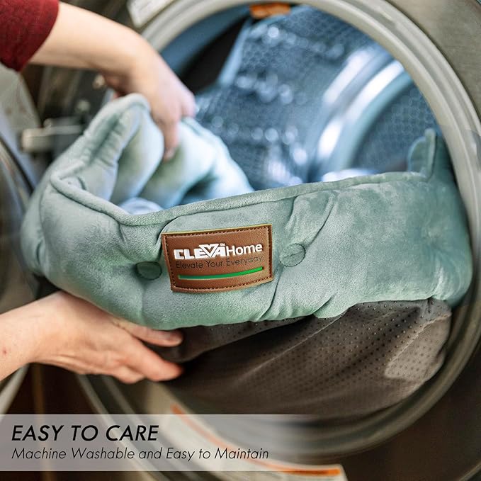 ClevaHome Cat Dog Bed for Small Pets up to 15lbs - Round Cat Beds for Indoor Cats, Machine Washable