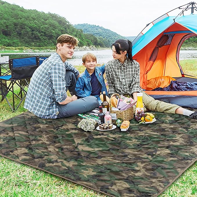 Poncho Liner Military Insulation Outdoor Camping Blanket for Travel, Beach, Grass, Picnic, Car