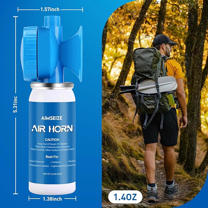 Air Horn Bear Horn: Air Horns For Safety Boat Horn For Self Defense - 115dB Heard Up to 0.5-Miles