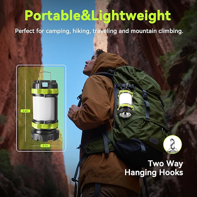 AlpsWolf Camping Flashlight, 6 Modes Camping Lantern Rechargeable LED Lantern for Power Outage