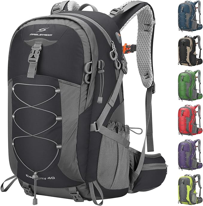 Maelstrom Hiking Backpack,Camping Backpack,40L Waterproof Hiking Daypack with Rain