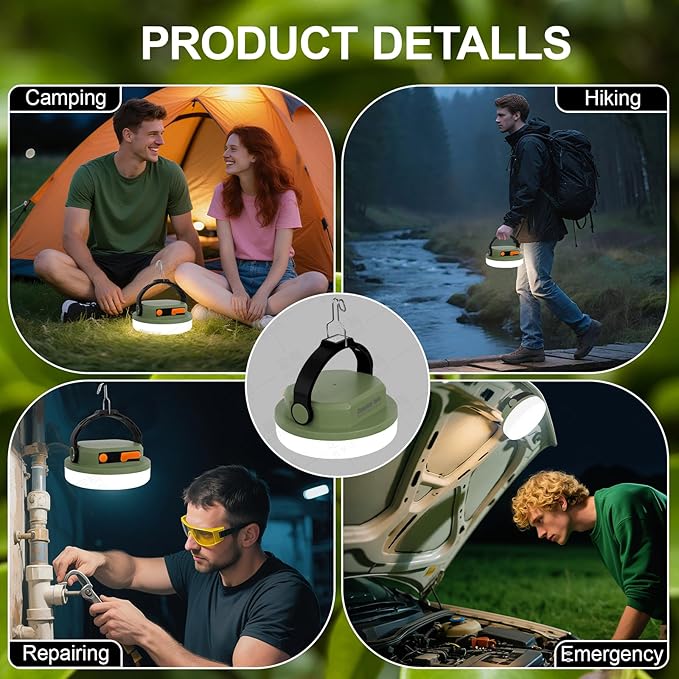 Outdoor Camping lamp Rechargeable lamp, Portable Lighting lamp. Equipped with 6 Brightness