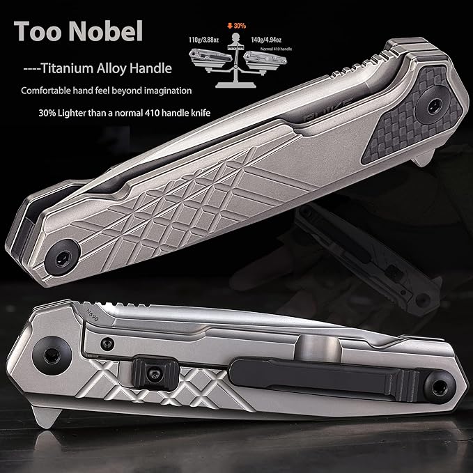 Ruike Tactical Folding Pocket Knife for Men,N690 Stainless Steel Blade,TC4 Titanium Alloy