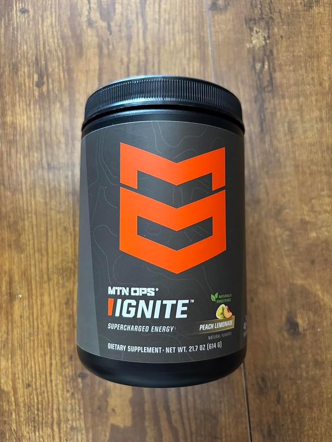 MTN OPS Ignite Energy Drink Powder, Naturally Gluten Free & Sweetened with Monk Fruit, Nitric Oxide