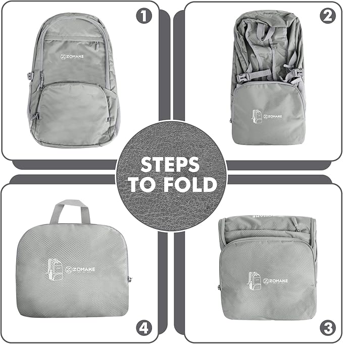 ZOMAKE Lightweight Packable Backpack 30L, Foldable Hiking Backpacks Water Resistant Compact Folding