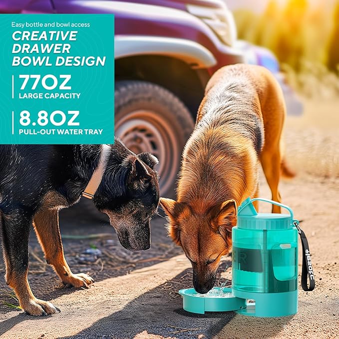 77oz Portable Dog Water Bottle, Large Travel Water Bowls for Dogs Camping Essentials Hiking Park