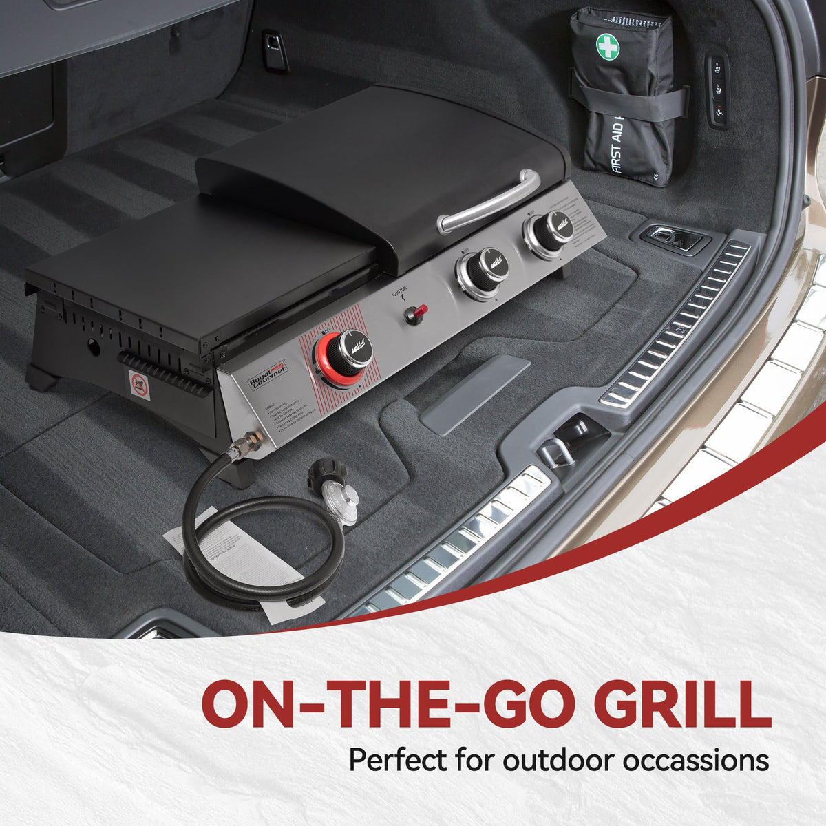 Royal Gourmet PD1305H 3-Burner Propane Gas Grill, Griddle Combo with Lid