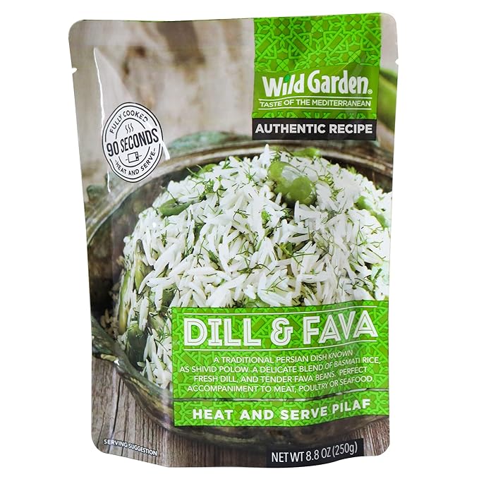 Wild Garden Heat and Serve Pilaf, Dill & Fava, Fully Cooked, Ready to Eat, Microwavable, 8.8 oz