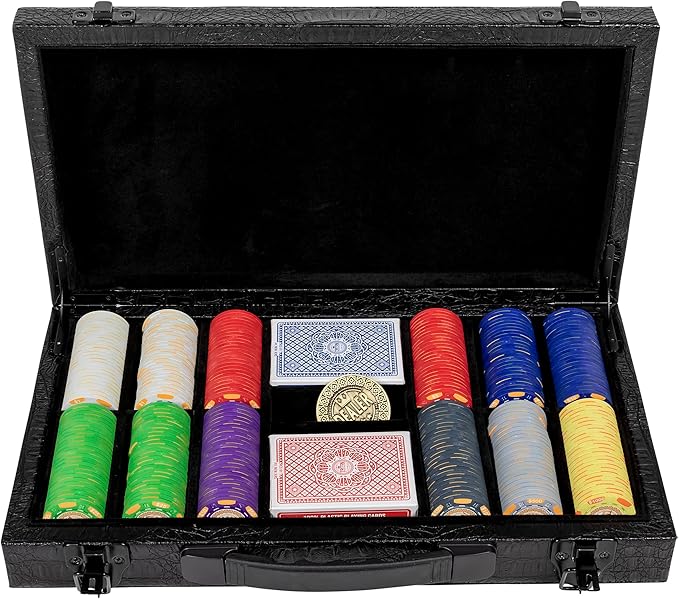 Triton Foldable Poker Table for 10 Players with Poker Chips Set 300- Soft-Padded Armrest