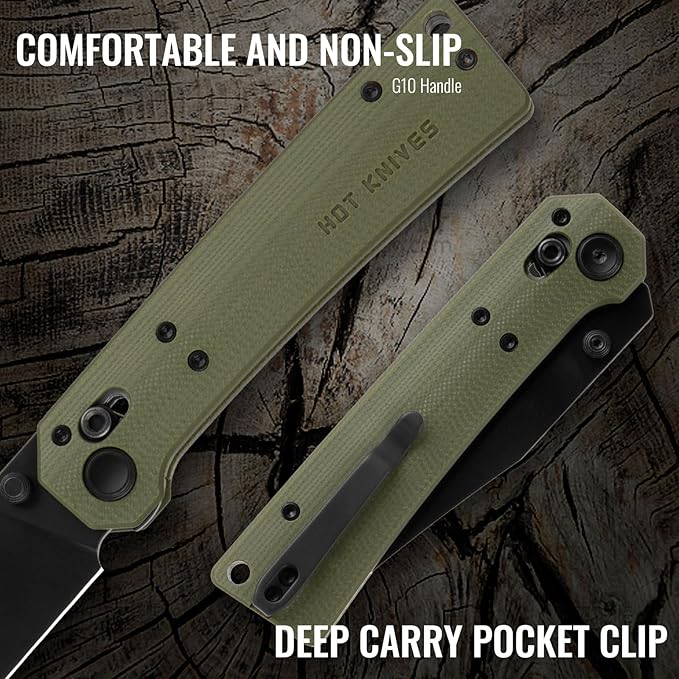 Pathwright Folding Pocket Knife, 3.54" 14C28N Blade and G10 Handle with Axis Lock, Everydaycarry