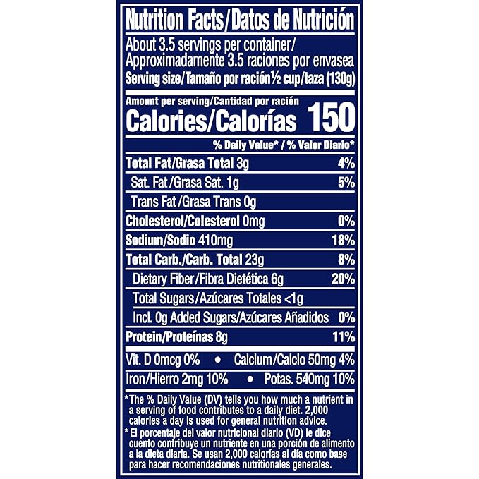 BUSH'S BEST 16 oz Canned Black Refried Beans, Source of Plant Based Protein and Fiber, Low Fat
