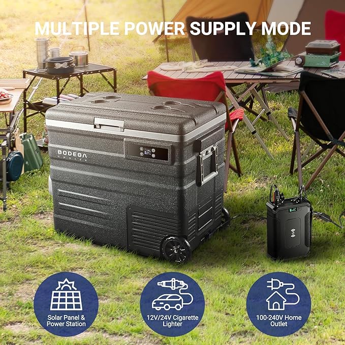 BODEGACOOLER 12 Volt Car Refrigerator,68Quart(65L) Camping Fridge,RV Portable Freezer Single