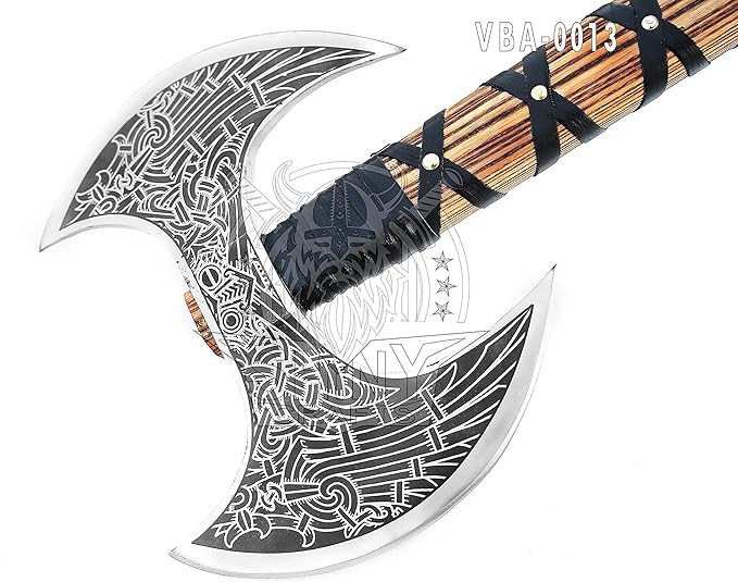 SHINY CRAFTS- Camping Axe Tomahawk Viking Bearded Axe Christmas gifts-27 Long Odin's Double Edge