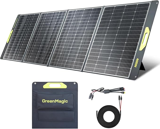 Greenmagic Portable 400 Watt Solar Panel, 39V Foldable, Durable Foldable, Durable Compatiable with