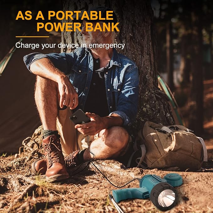 YIERBLUE Rechargeable Spotlight with Super Bright High Lumen LED, IP67 Waterproof Handheld