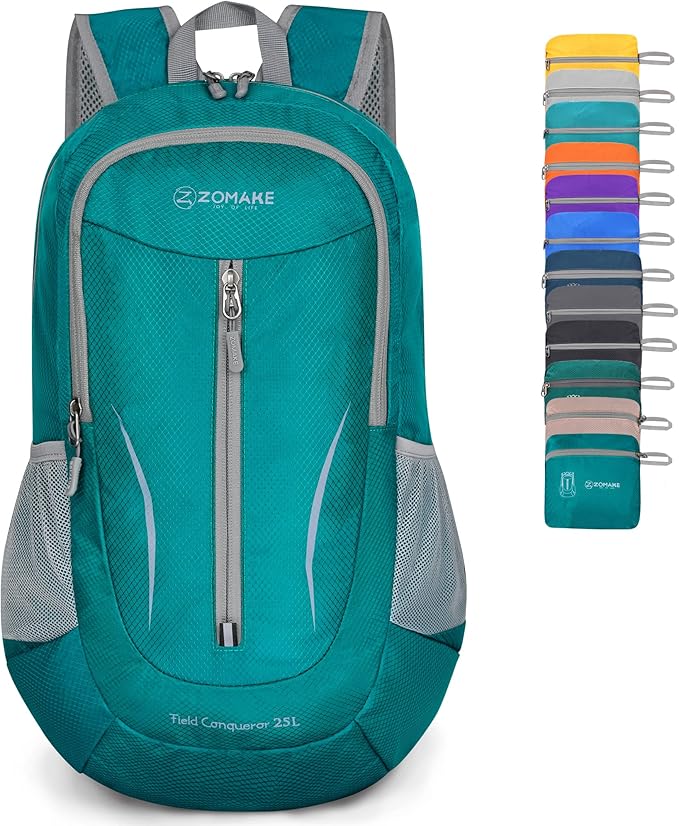 ZOMAKE Ultra Lightweight Packable Backpack 25L, Foldable Hiking Backpacks Water Resistant Small