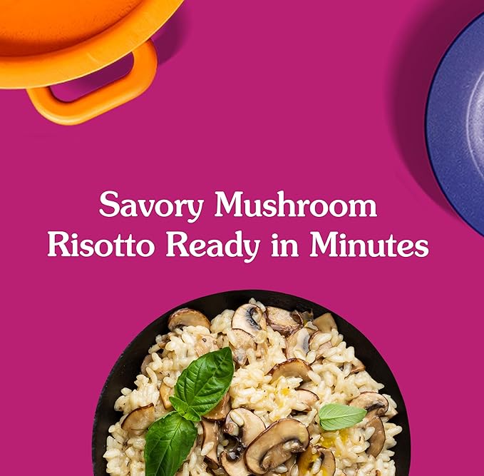 BEN'S ORIGINAL Risotto Creamy Mushroom Flavored Rice, Easy Dinner Side, 8.5 oz Pouch (Pack of 12)