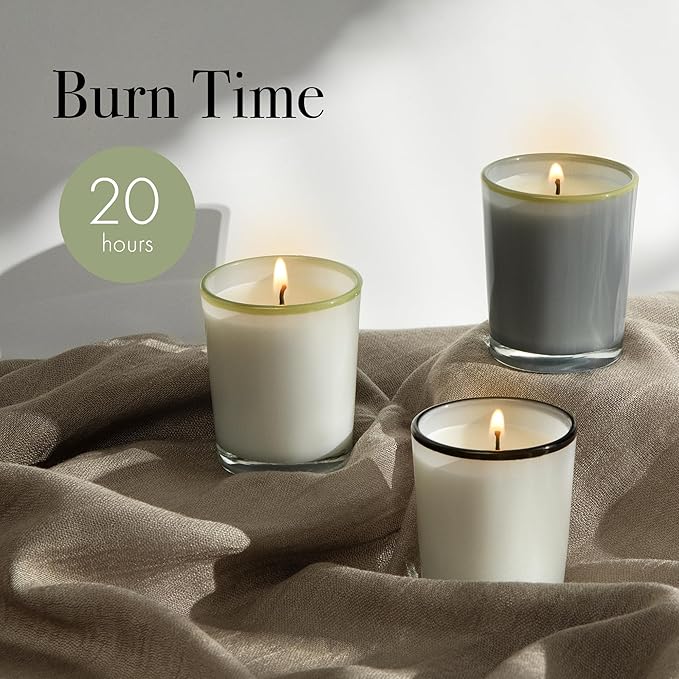 LAFCO New York Votive Candle, Feu de Bois - 1.9 oz - 20-Hour Burn Time - Reusable Glass Vessel