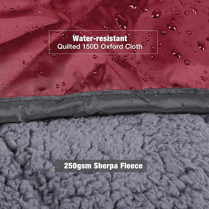 REDCAMP Large Warm Blanket with Sherpa Lining, Cold Weather Outdoor Blanket Windproof for Camping