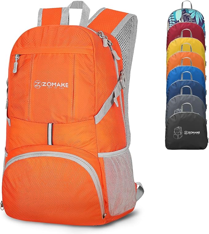 ZOMAKE Lightweight Packable Backpack 35L, Light Foldable Backpacks Water Resistant Collapsible