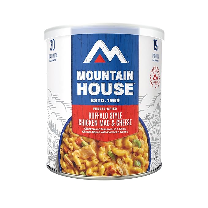 Mountain House Buffalo-Style Chicken Mac & Cheese Freeze-Dried Food for Camping, 8 Servings