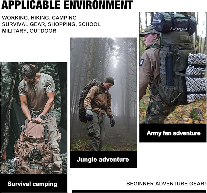 Mardingtop 60L Military Internal Frame Backpack for Hiking,Camping,Hunting,Rucksack Backpack with