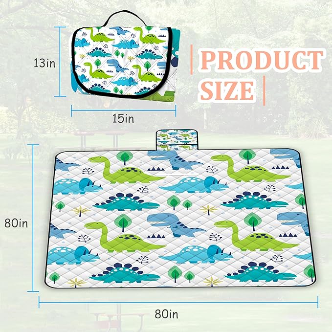Extra Large Picnic Blanket Waterproof,80"x 80"Foldable Machine Washable Beach Blanket,Outdoor