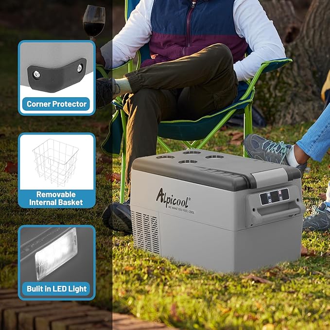 Alpicool CF55 Portable Freezer,12 Volt Refrigerator, 52 Quart (49.4 Liter) Fast Cooling 12V Car