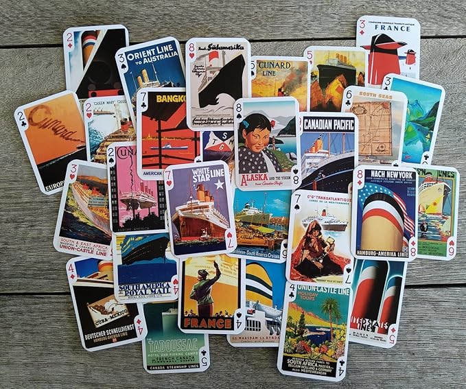 Ocean Cruises Playing Cards (Poker Deck 54 Cards All Different) Vintage Ocean Cruise Line Ship