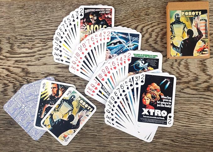 SCI FI Playing Cards (Poker Deck 54 Cards All Different) Vintage Sci Fi Trash Movie Poster Aliens