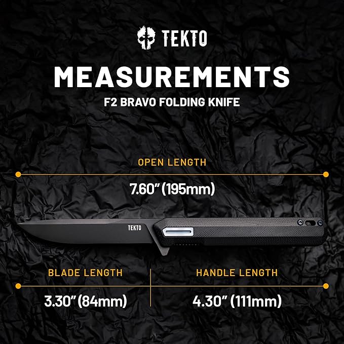 F2 Bravo Folding Pocket Knife - D2 Steel Blade, Ceramic Ball Bearings - EDC - Snap, Swift Flip for