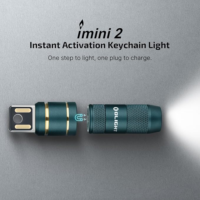 OLIGHT IMINI 2 EDC Rechargeable Keychain Flashlight, 50 Lumens Compact and Portable Mini LED