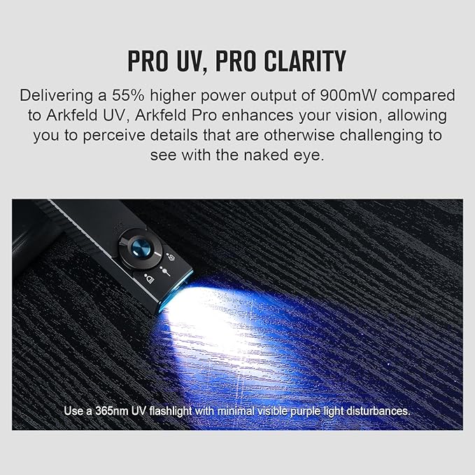 OLIGHT Arkfeld Pro Rechargeable EDC Flat Flashlight with Green Beam, UV and White LED Combo, 1300