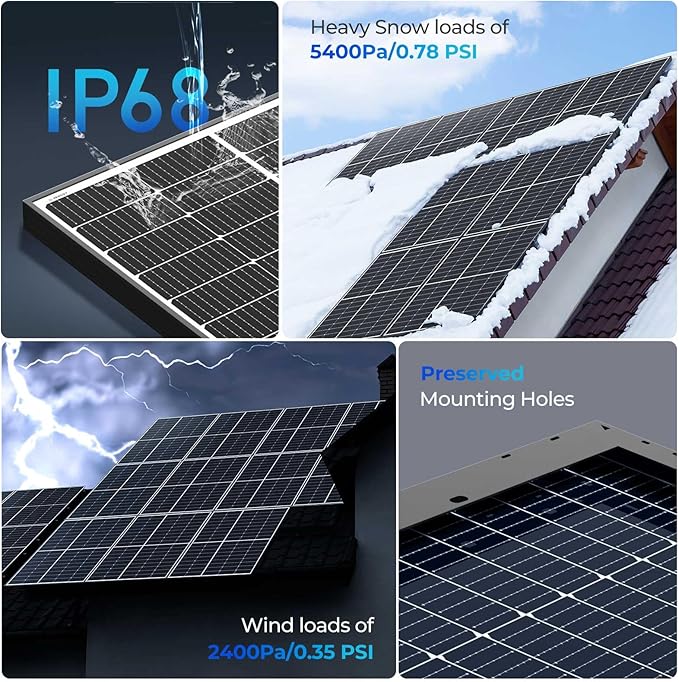 Renogy Solar Panels 640 Watts 12V/24V Bifacial Solar Panel Monocrystalline 2PCS 320W On/Off Grid