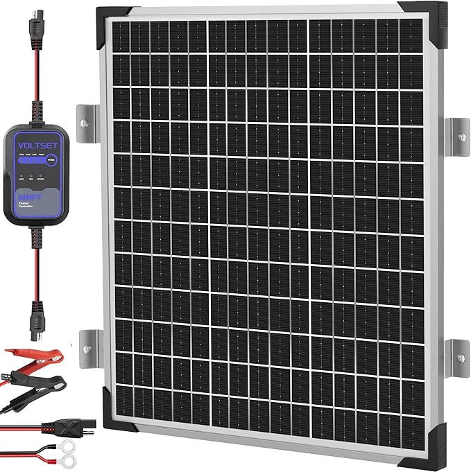 Solar Panel Kit 50W 12V with MPPT Controller, Solar Battery Trickle Charger Maintainer, Waterproof