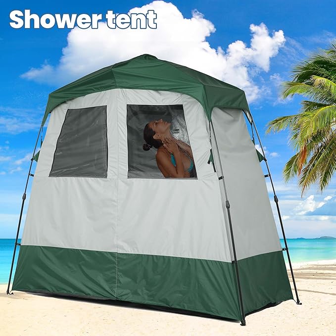 Camping Shower Tent Deluxe Changing Room Easy Set Up Privacy Shelter,Large Toilet Tent with Floor