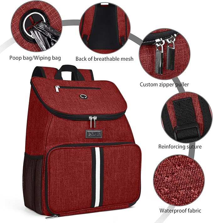 BAGLHER丨Dog Travel Bag, Airline Approved Pet Supplies Backpack, Dog Travel Backpack with 2 Silicone