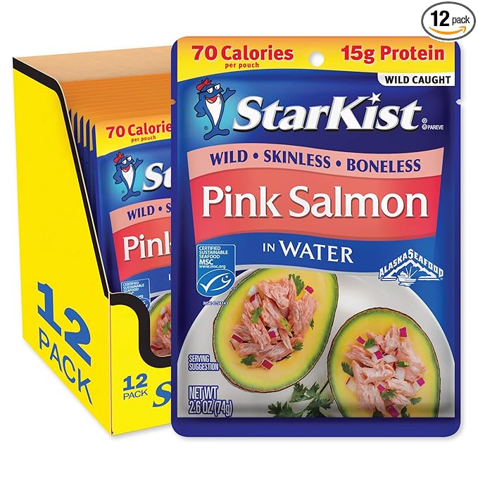 StarKist Wild Pink Salmon - Boneless, Skinless - 2.6 oz Pouch (Pack of 12)
