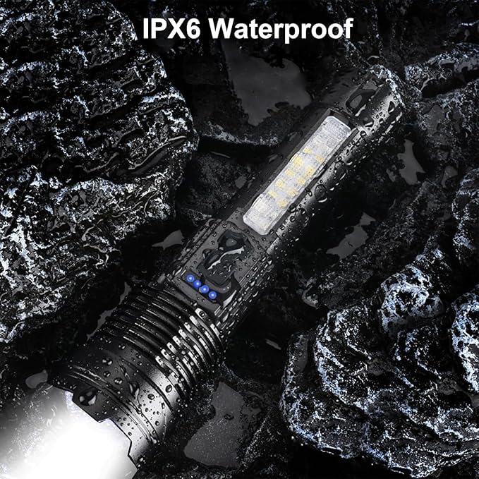 Rechargeable Flashlights High Lumens 2 Packs, 980,000L Super Bright Zoomable Tactical Flash Light