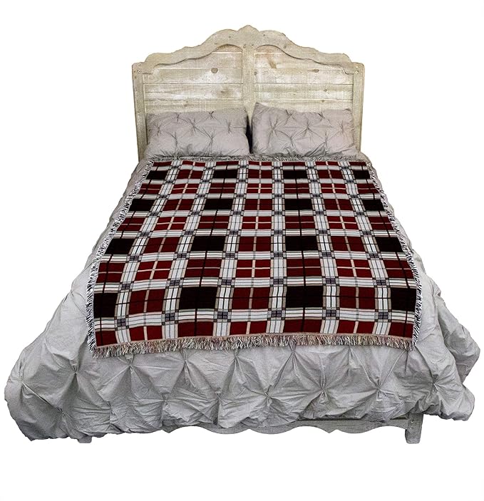 Pure Country Weavers Plaid Blanket Brickcraft - Patterns Gift Tapestry Throw Woven from Cotton