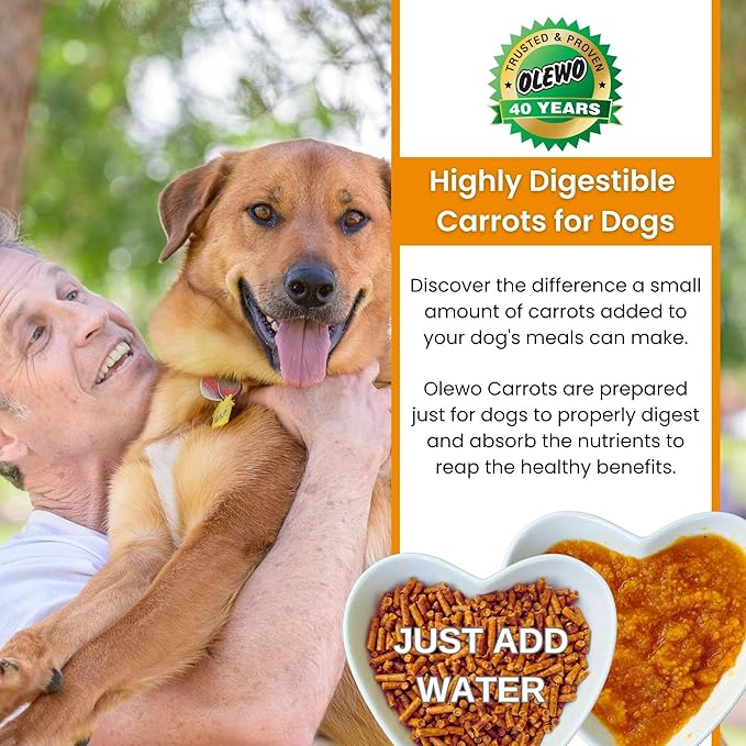 Olewo Original Carrots for Dogs ??Fiber for Perfect Poop, Dog Food Toppers for Picky Eaters