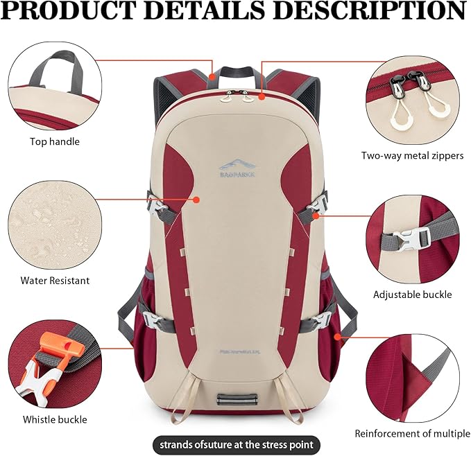 Hiking Backpack,Large 35L Travel Backpacks for Men Women,Water Resistant Ultra Lightweight Foldable